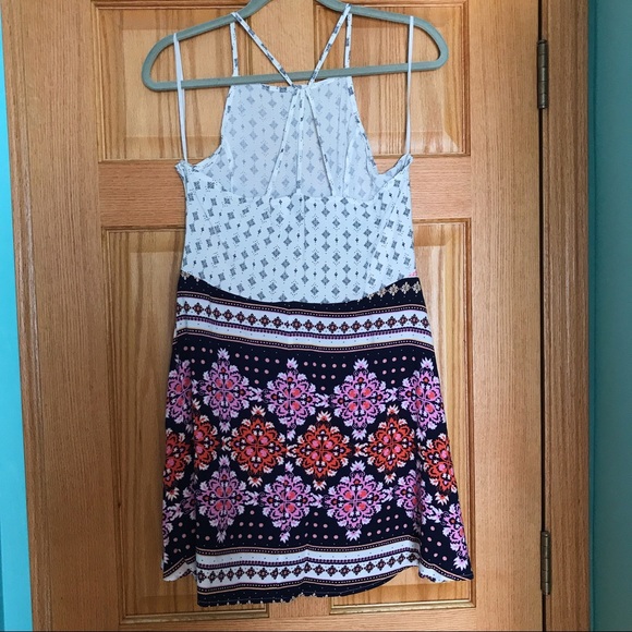 H&M White and Navy Printed Dress size 10 - Picture 2 of 4